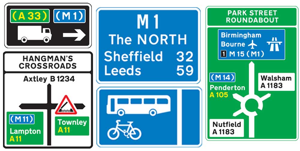 informative rectangular road signs
