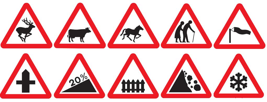 warning triangular signs